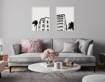 Sylvie Miami Beach Architecture Retro Art Deco Framed Canvas Art Set