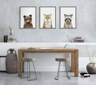 Sylvie Studio Bear, Studio Fox and Studio Raccoon Framed Canvas by kateandlaurel - product image 10 for Resin Society