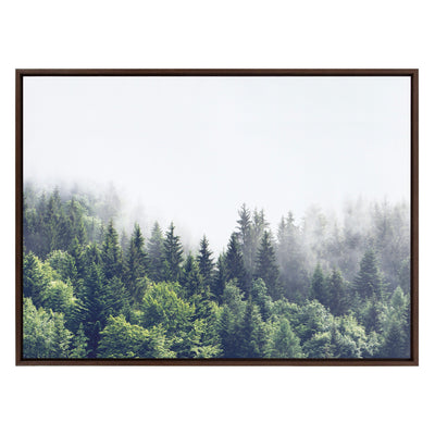 Sylvie Lush Green Forest On A Foggy Day Framed Canvas by kateandlaurel - product image 8 for Resin Society