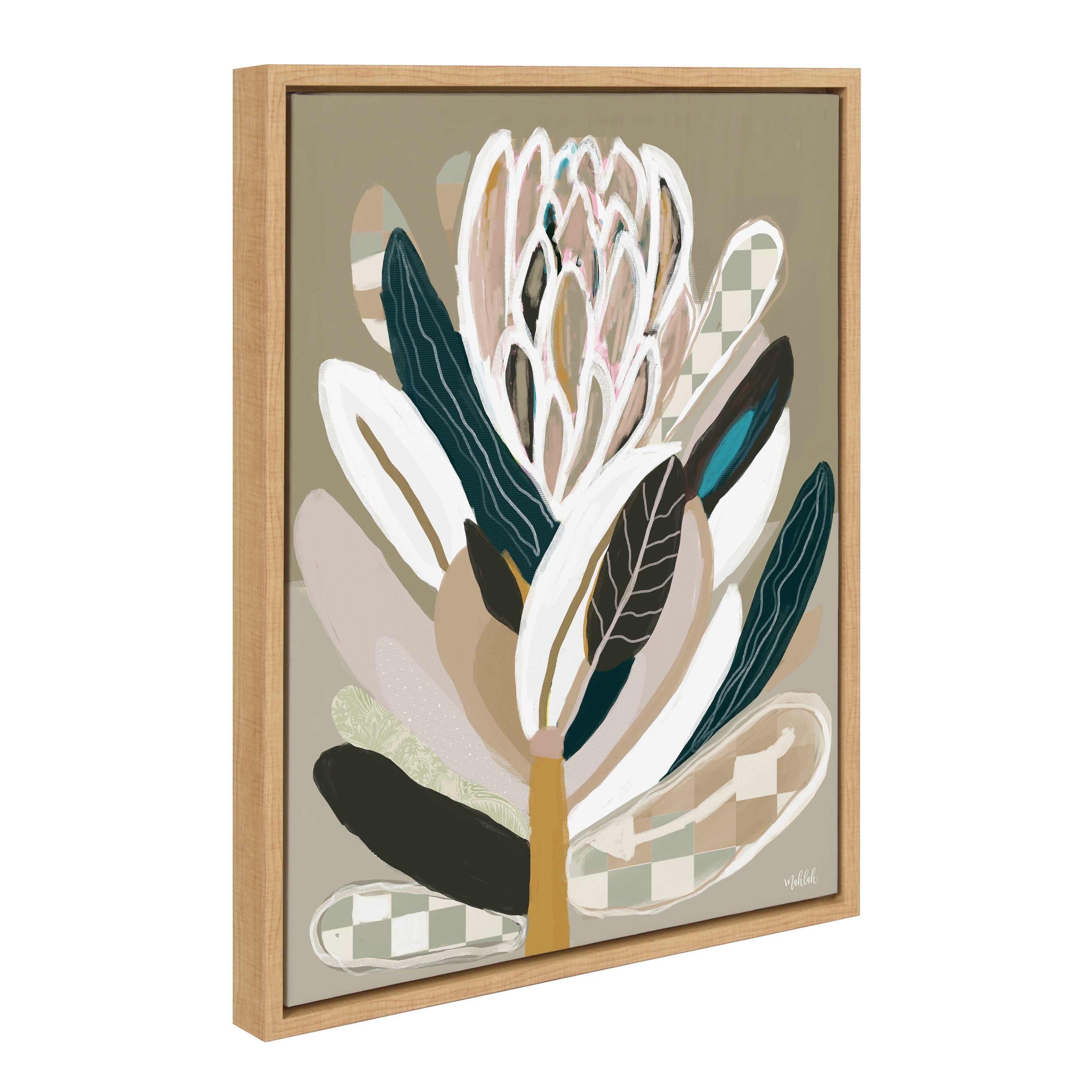 Sylvie Sage Protea Framed Canvas by Inkheart Designs