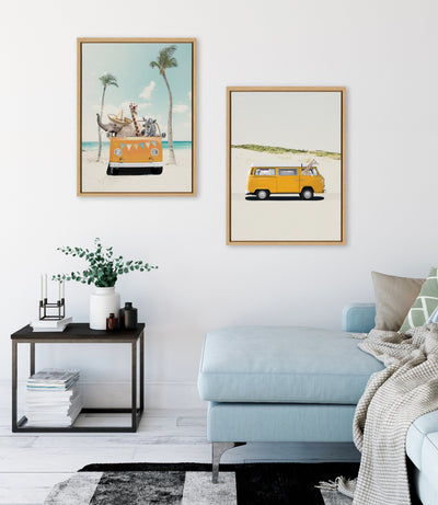 Sylvie Giraffe Adventure Framed Canvas by July Art Prints
