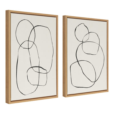 Sylvie Going in Circles Framed Textured Canvas Set