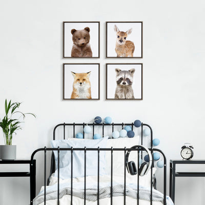 Sylvie Woodland Animal Framed Canvas Art Set by Amy Peterson by kateandlaurel - product image 8 for Resin Society