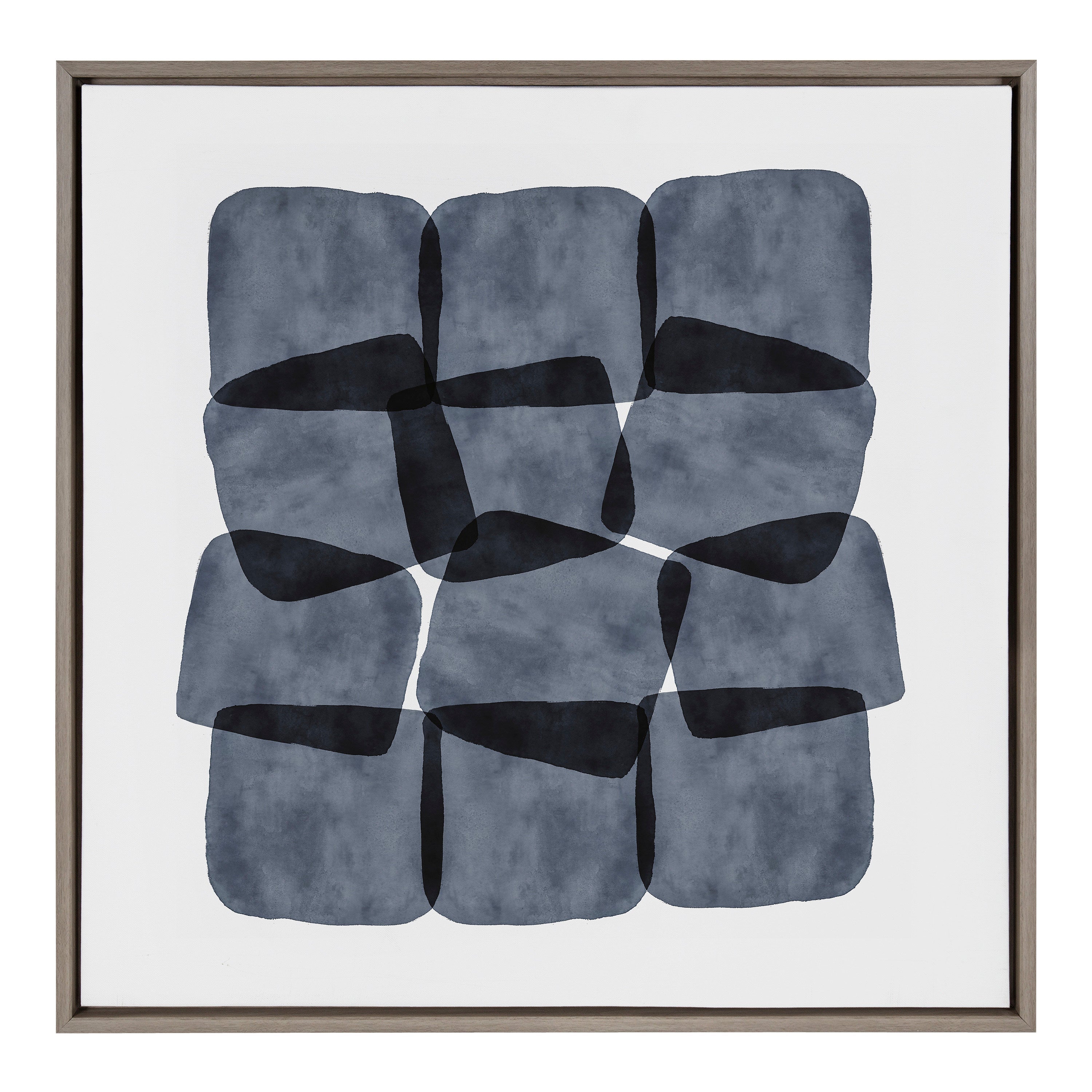 Sylvie Navy Block Abstract Framed Canvas by kateandlaurel - product image 8 for Resin Society
