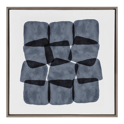 Sylvie Navy Block Abstract Framed Canvas by kateandlaurel - product image 8 for Resin Society