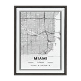 Sylvie Miami Modern Map Framed Canvas by kateandlaurel - product image 8 for Resin Society