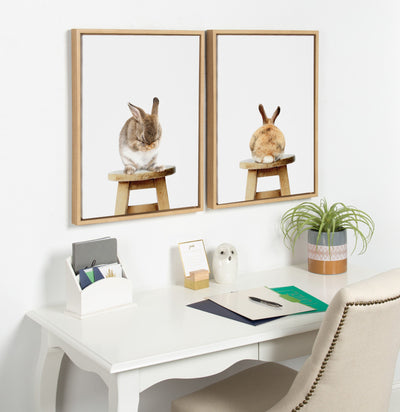 Sylvie Shy Rabbit Framed Canvas by Amy Peterson by kateandlaurel - product image 5 for Resin Society