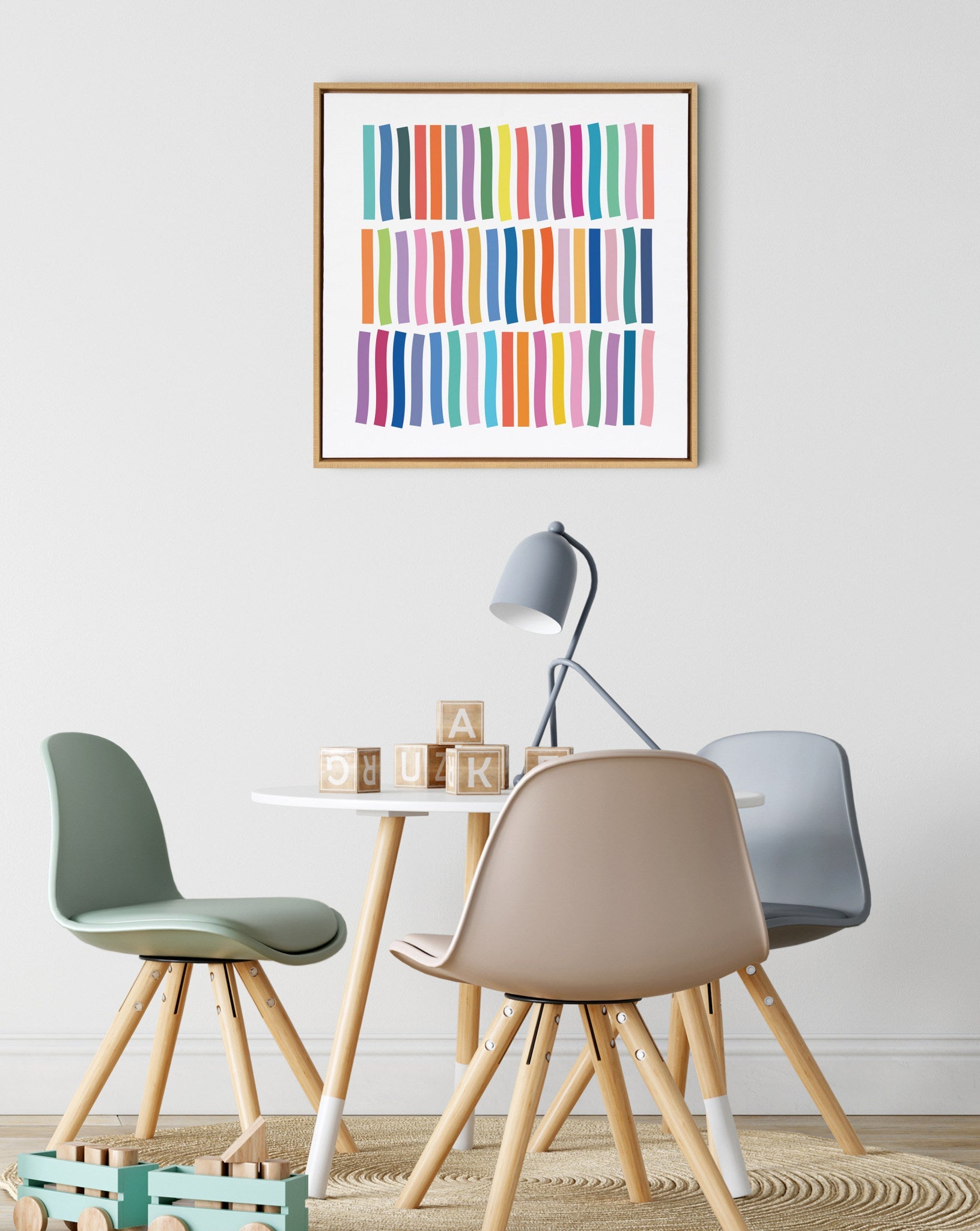 Sylvie Whimsical Lines Framed Canvas by Apricot + Birch