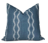 Zanzibar Pillow Cover in Indigo Blue on sofa