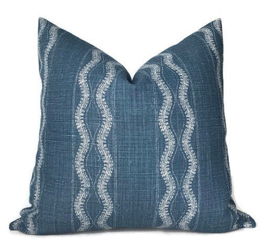 Zanzibar Pillow Cover in Indigo Blue on sofa