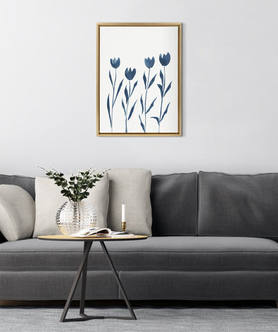 Sylvie Indigo Tulips on White Framed Canvas by kateandlaurel - product image 8 for Resin Society