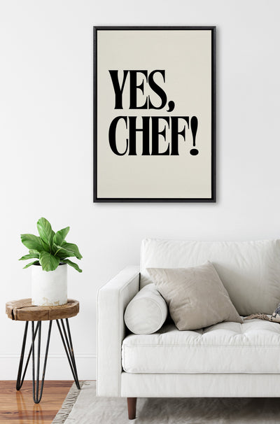 Sylvie Yes Chef Framed Canvas by Saint and Sailor Studios