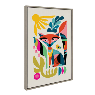 Sylvie Mid Century Modern Fox Framed Canvas by kateandlaurel - product image 12 for Resin Society