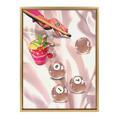Sylvie Game Night Billiards Framed Canvas by Honey Island Studio