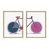 Sylvie Colorful Bike Left and Right Framed Canvas Set by kateandlaurel - product image 7 for Resin Society