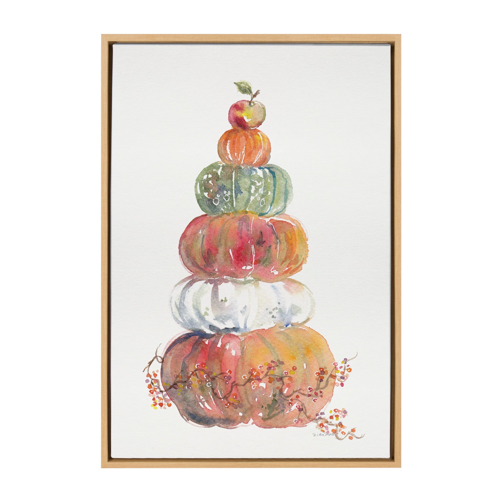Sylvie Pumpkin Topiary Framed Canvas by kateandlaurel - product image 2 for Resin Society