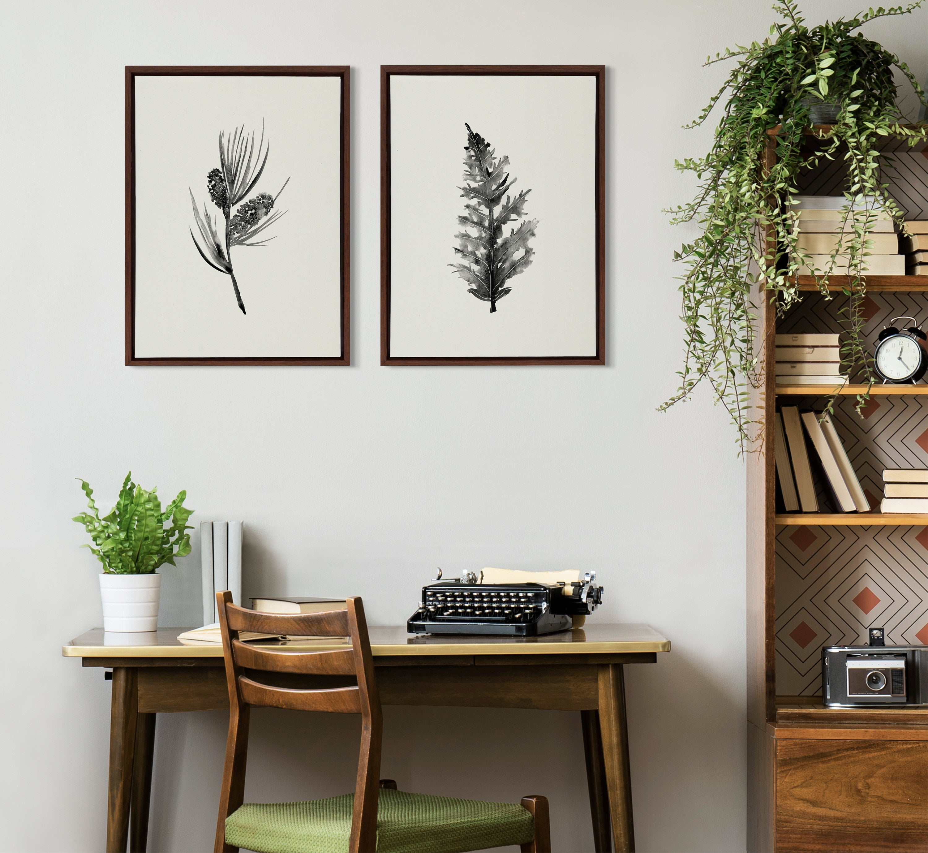Sylvie Vintage Botanical 3 and 4 Framed Canvas Set by kateandlaurel - product image 4 for Resin Society