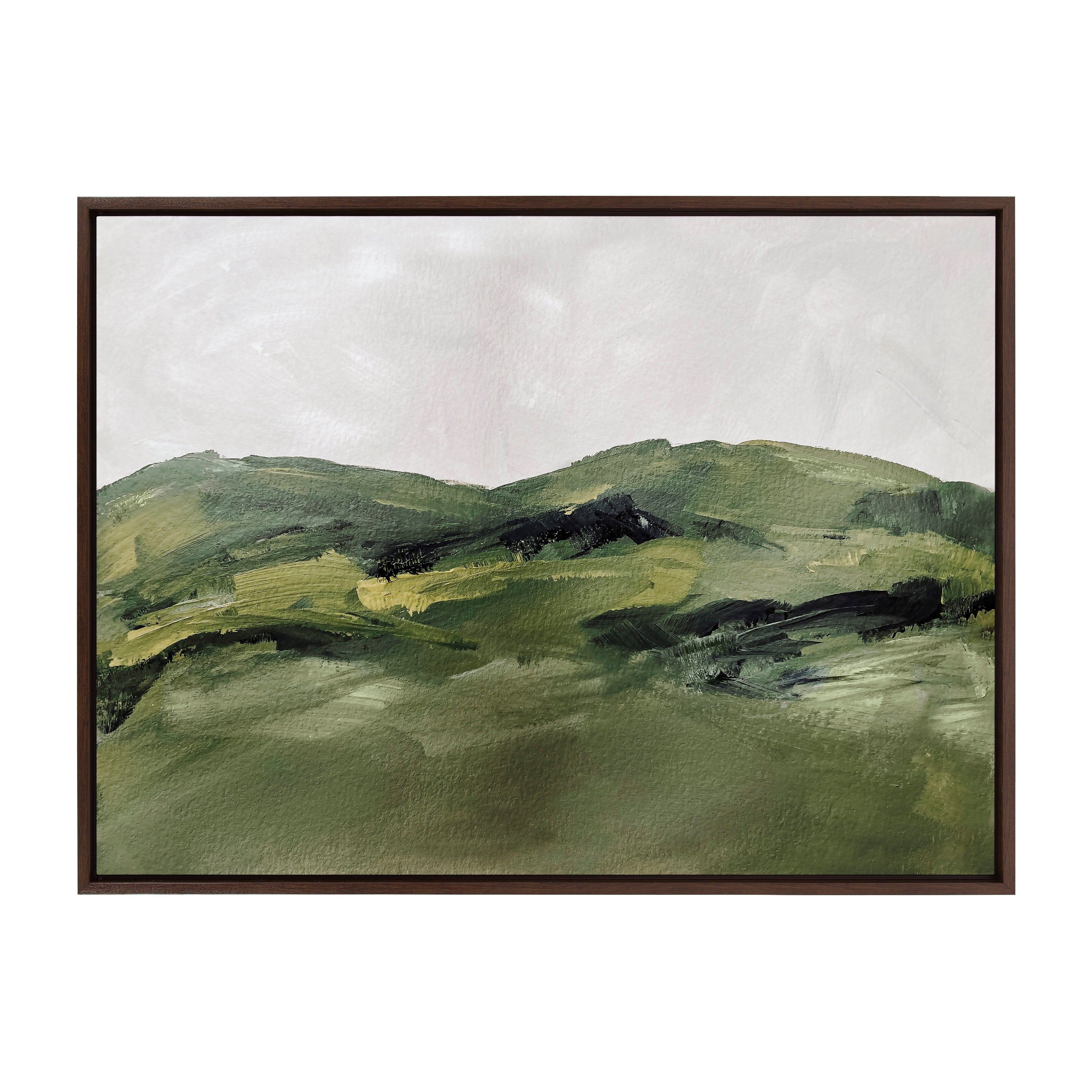 Sylvie Green Mountain Landscape Framed Canvas by Amy Lighthall