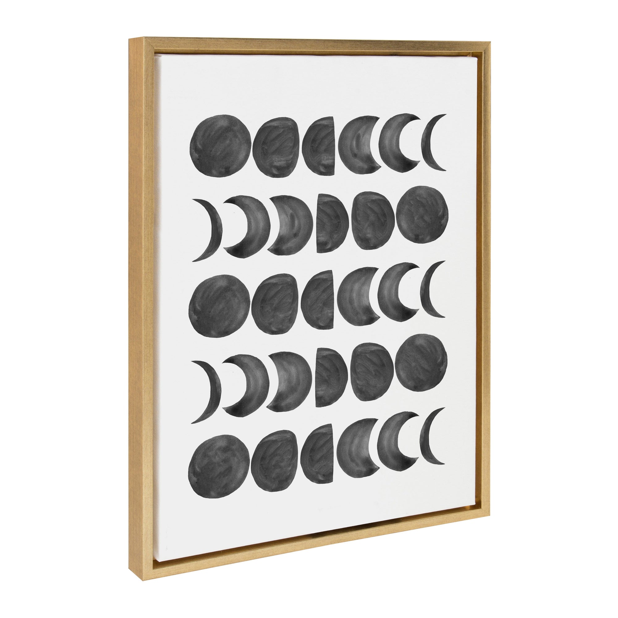 Sylvie 901 Moon Phases Black on White Framed Canvas by kateandlaurel - main product image for Resin Society
