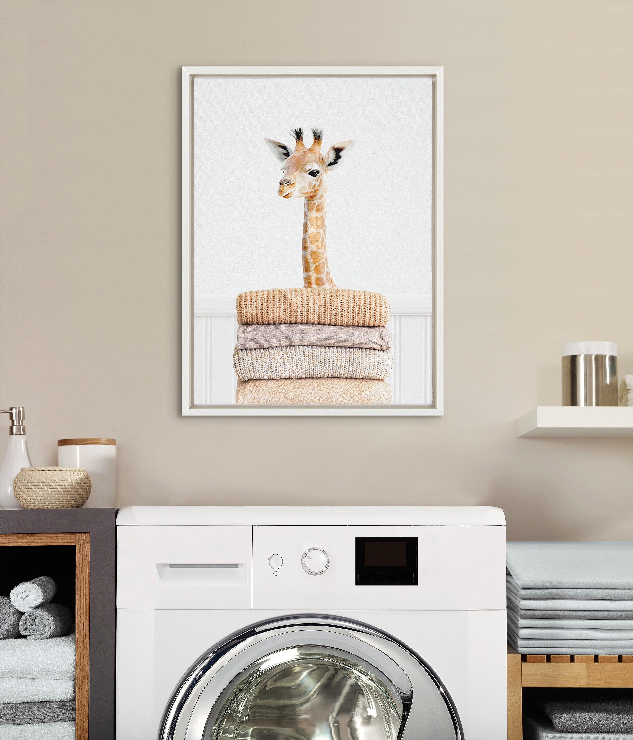 Sylvie Fold Giraffe Framed Canvas by kateandlaurel - product image 4 for Resin Society