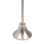Brushed metal lamp base with a smooth, flared design and slender vertical rod extending upward, shown against a plain white background.