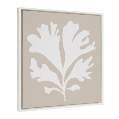 Sylvie Sophisticated Neutral Coral Beige framed canvas art by The Creative Bunch Studio