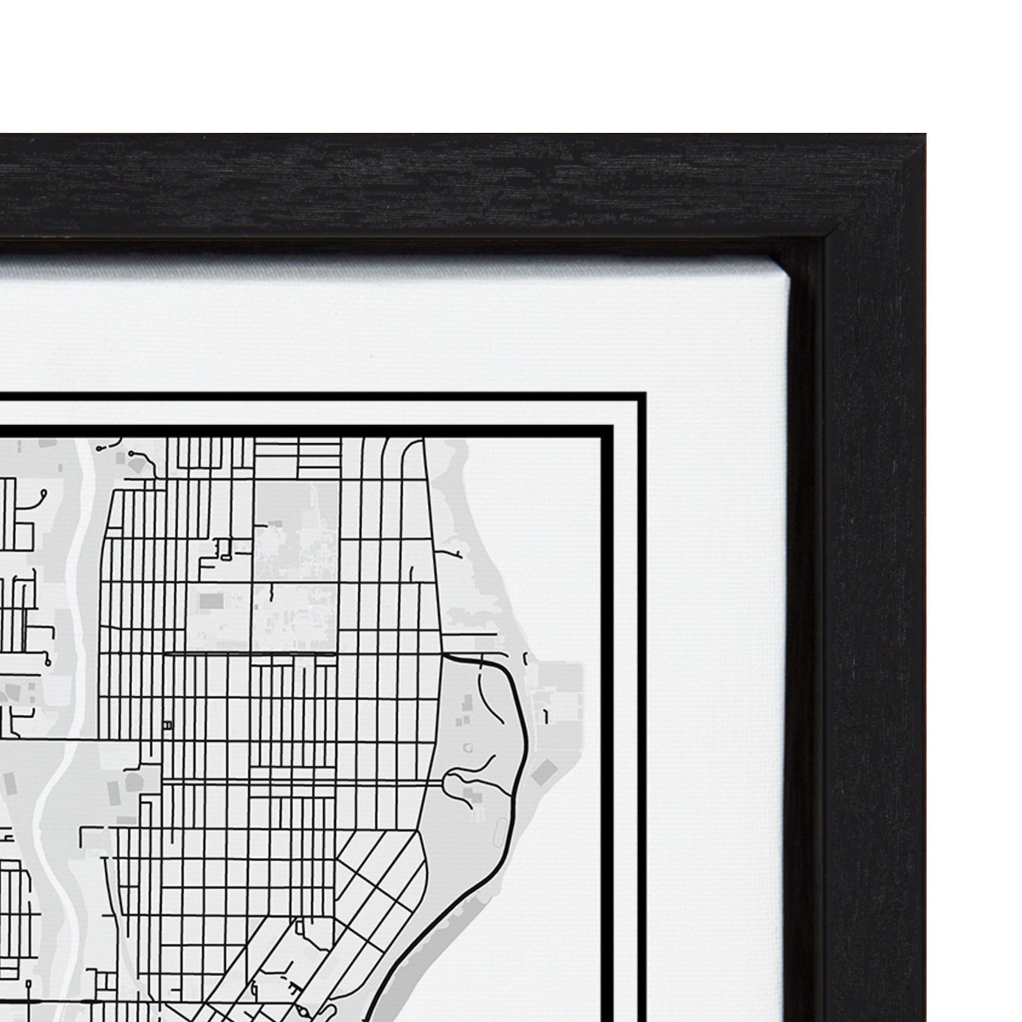 Sylvie Milwaukee Modern Map Framed Canvas by kateandlaurel - product image 3 for Resin Society