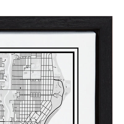 Sylvie Milwaukee Modern Map Framed Canvas by kateandlaurel - product image 3 for Resin Society