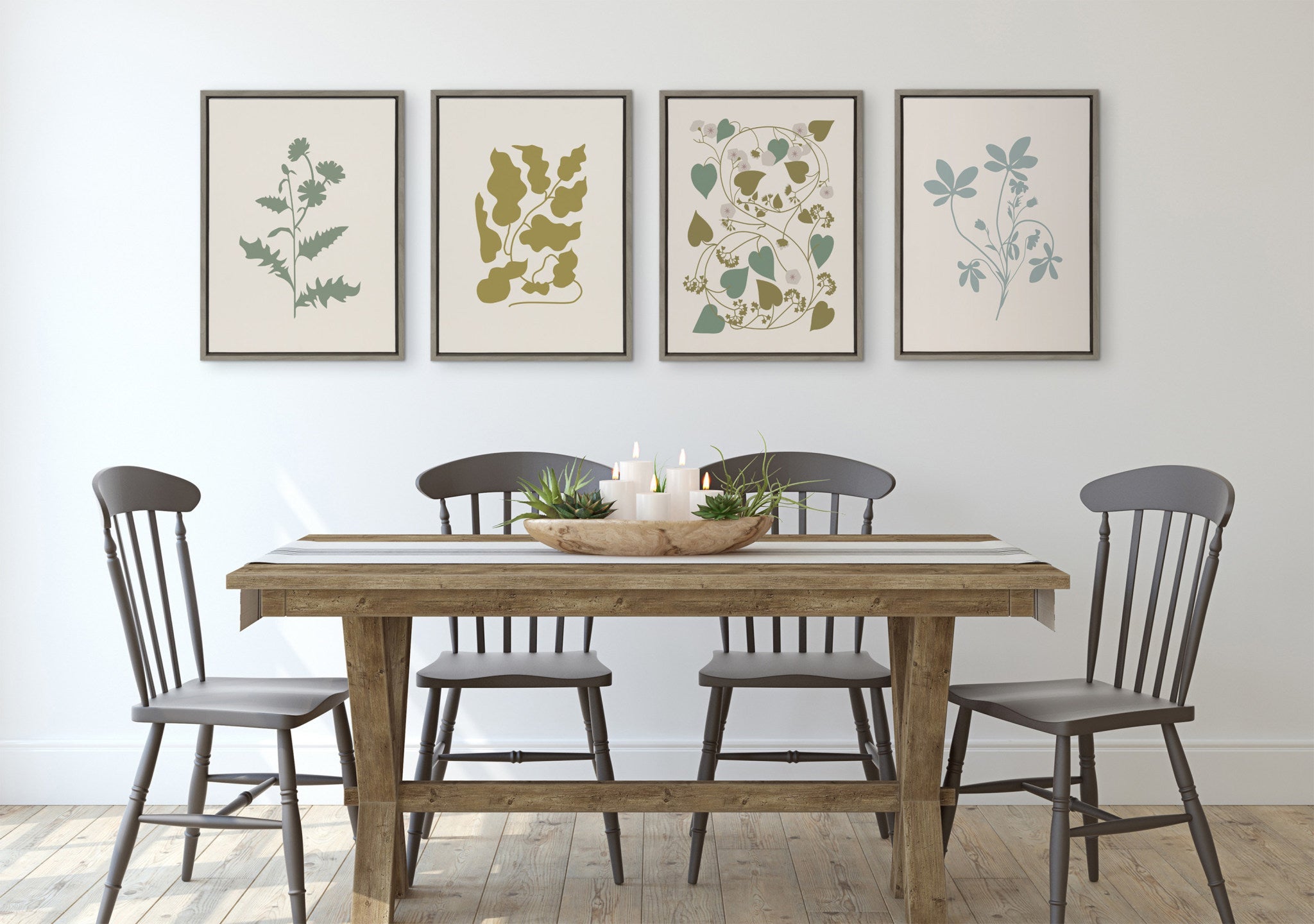 Sylvie Soft and Simple Feminine Blue Botanical Framed Canvas by kateandlaurel - product image 6 for Resin Society