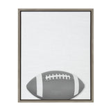 Sylvie Football Portrait Framed Canvas, Gray 18x24 by kateandlaurel - framed portrait of a football player in gray tones