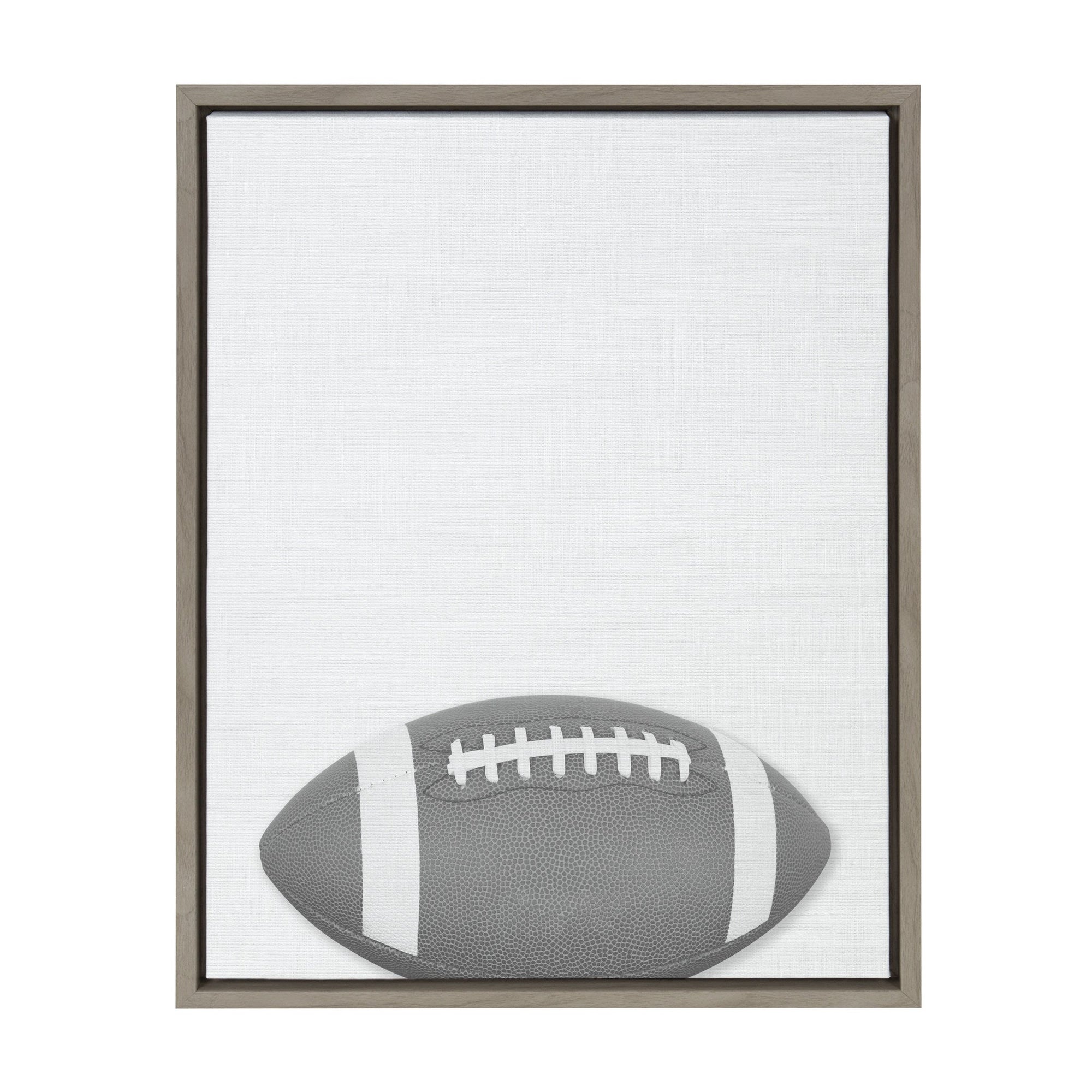Sylvie Football Portrait Framed Canvas, Gray 18x24 by kateandlaurel - framed portrait of a football player in gray tones