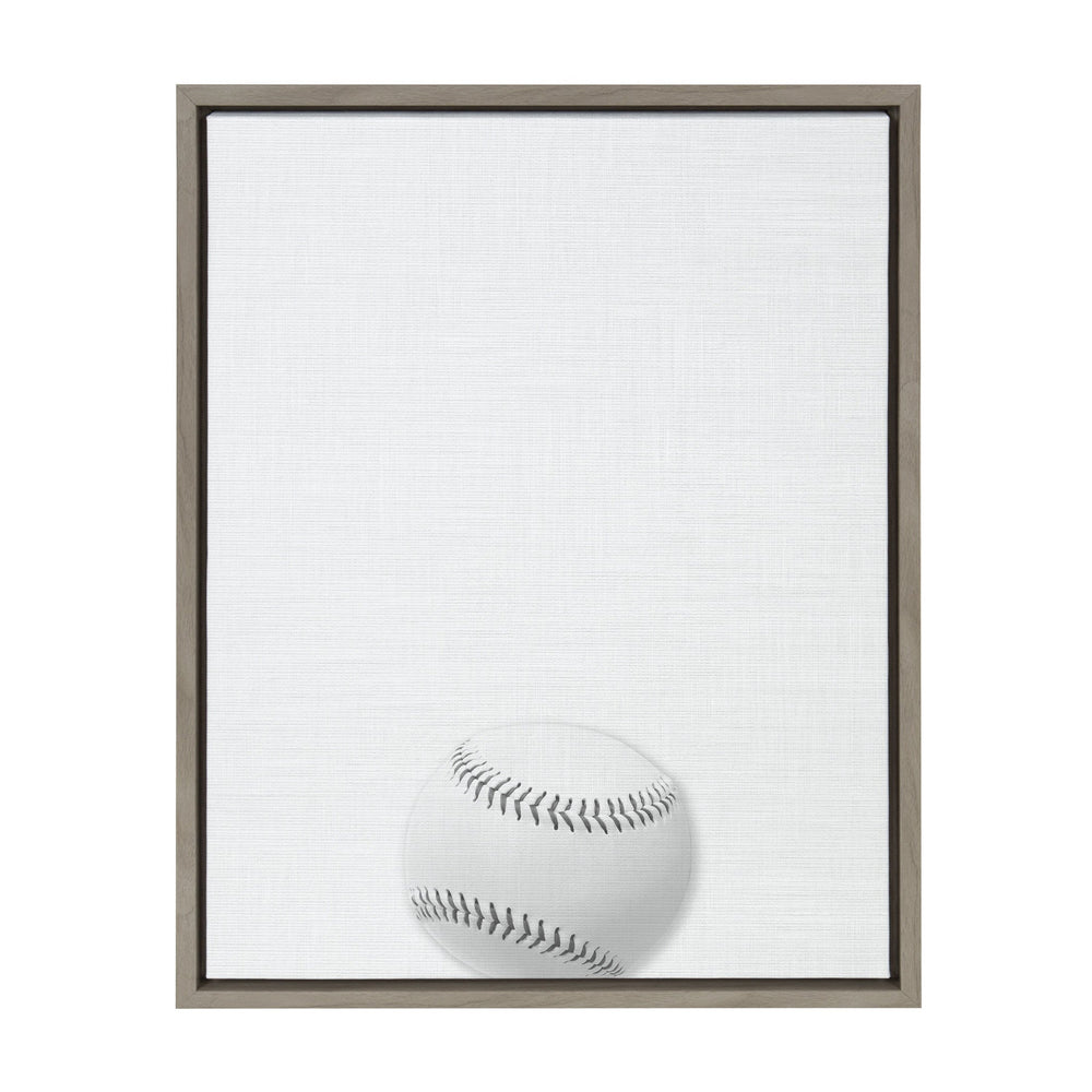 Sylvie Baseball Portrait Framed Canvas, Gray 18x24 by kateandlaurel - main product image for Resin Society