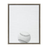 Sylvie Baseball Portrait Framed Canvas, Gray 18x24 by kateandlaurel - main product image for Resin Society