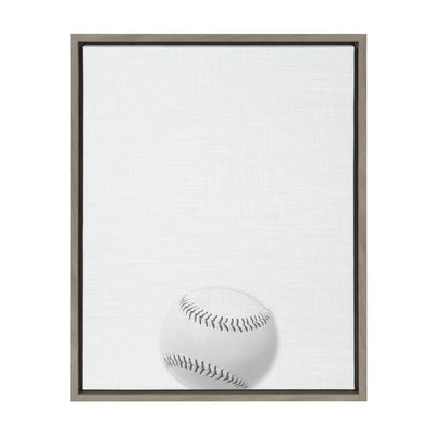 Sylvie Baseball Portrait Framed Canvas, Gray 18x24 by kateandlaurel - main product image for Resin Society