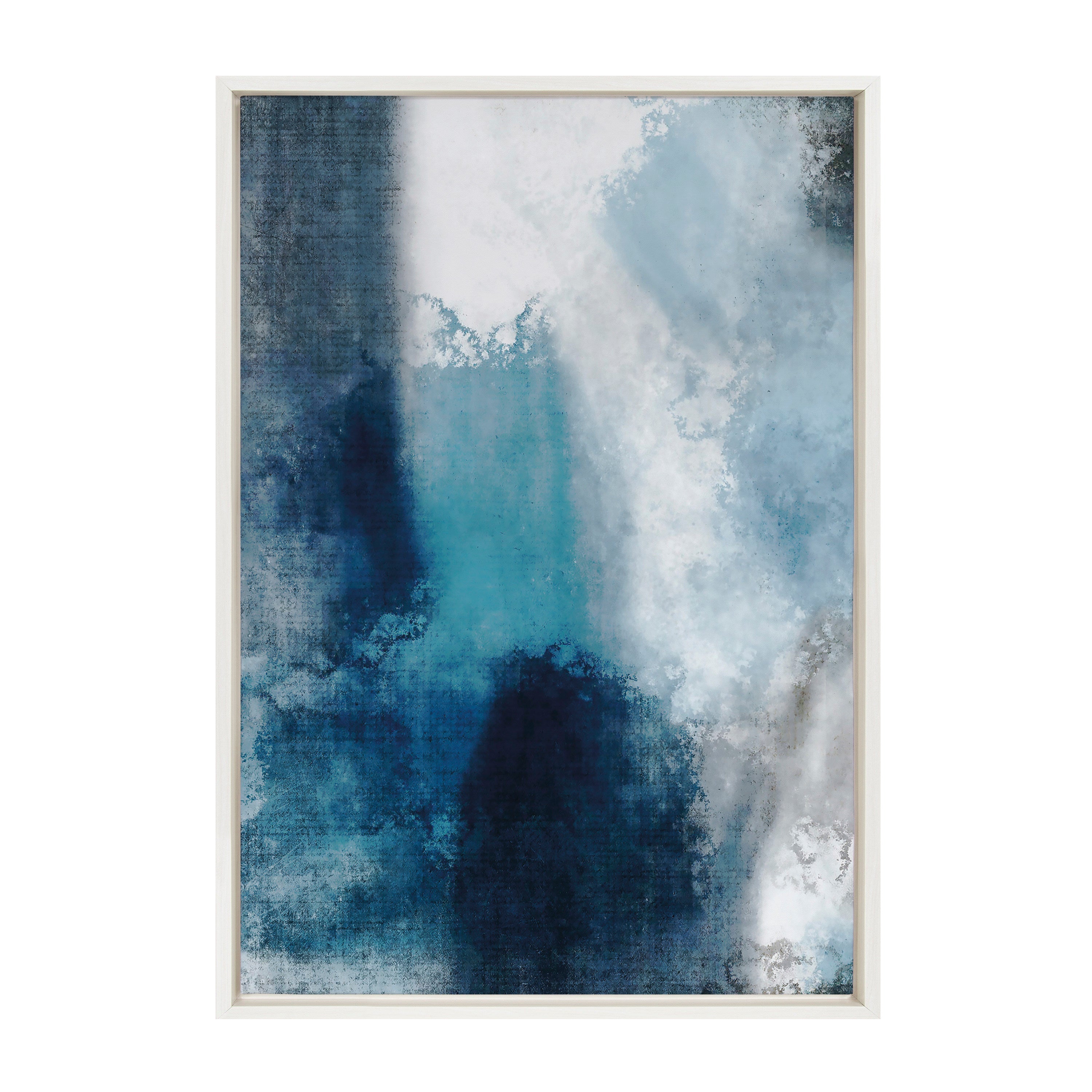 Sylvie Aqua Abstract 1 Framed Canvas by kateandlaurel - product image 2 for Resin Society