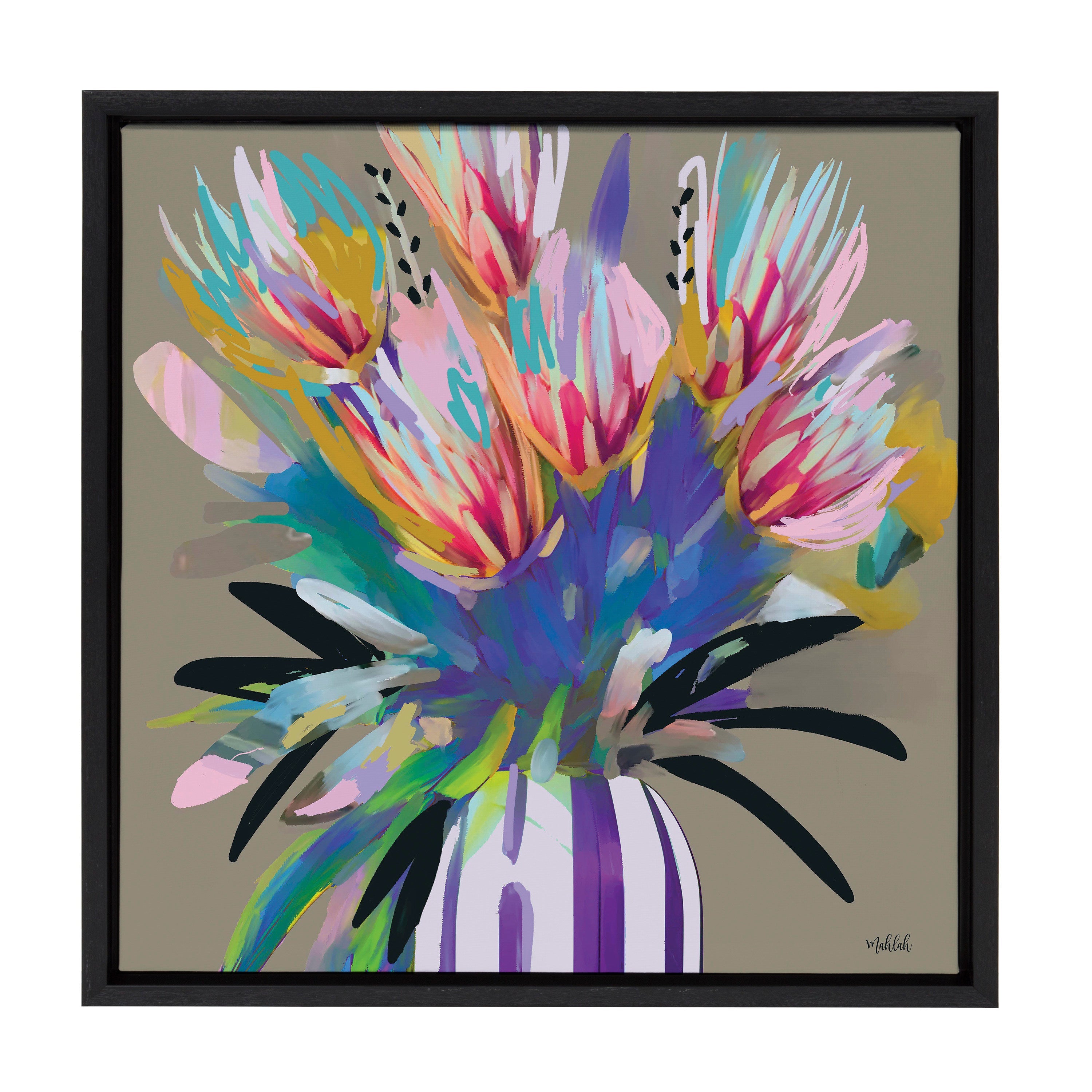 Sylvie Bright Flowers Framed Canvas by Inkheart Designs