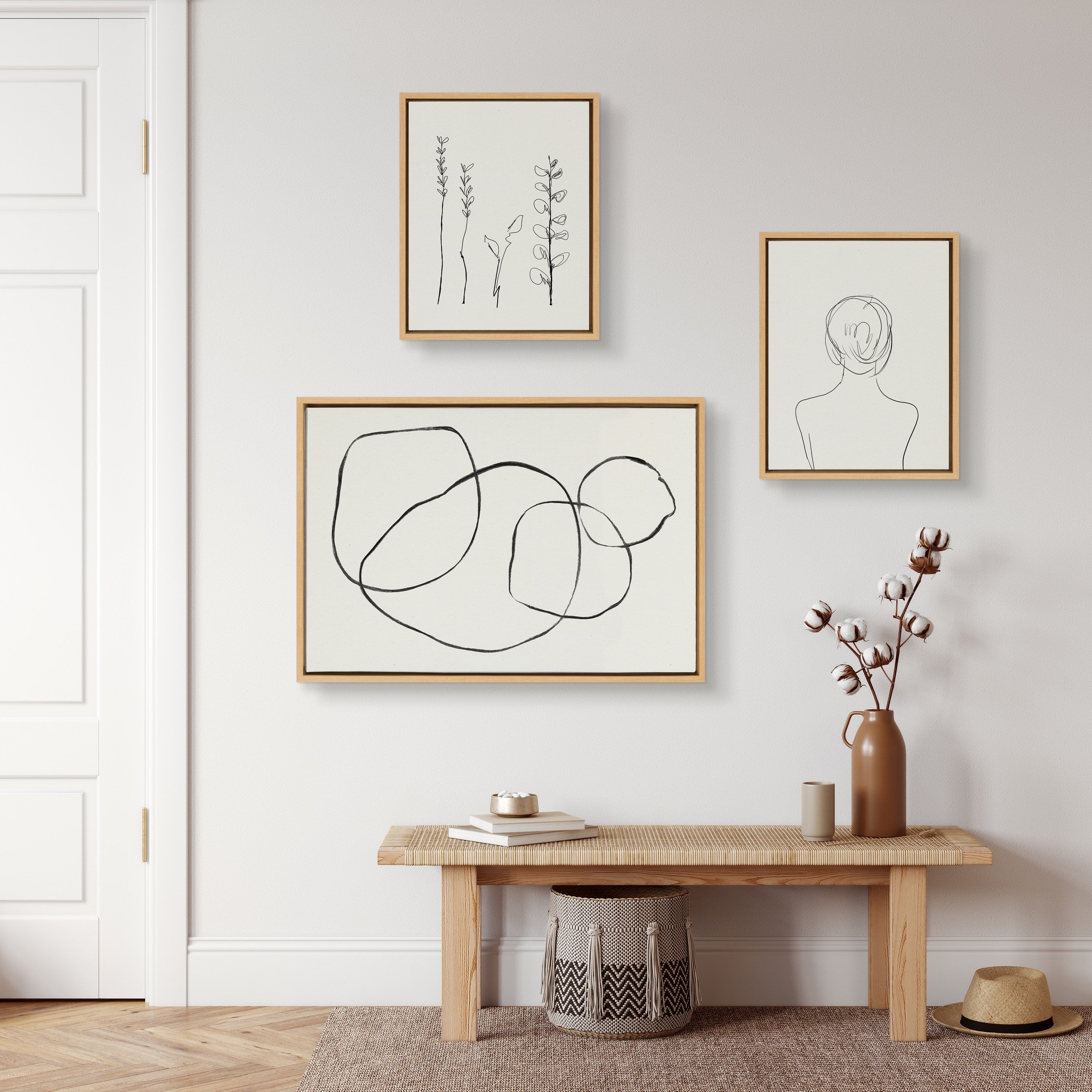 Sylvie Going in Circles and Minimalist Woman Framed Canvas Set by kateandlaurel - product image 10 for Resin Society