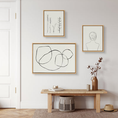 Sylvie Going in Circles and Minimalist Woman Framed Canvas Set by kateandlaurel - product image 10 for Resin Society