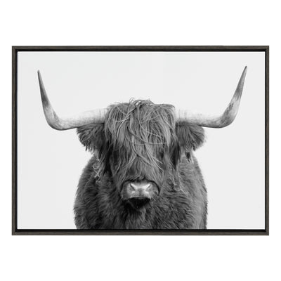 Sylvie Highland Cow Portrait Framed Canvas by Amy Peterson Art Studio by kateandlaurel - product image 6 for Resin Society