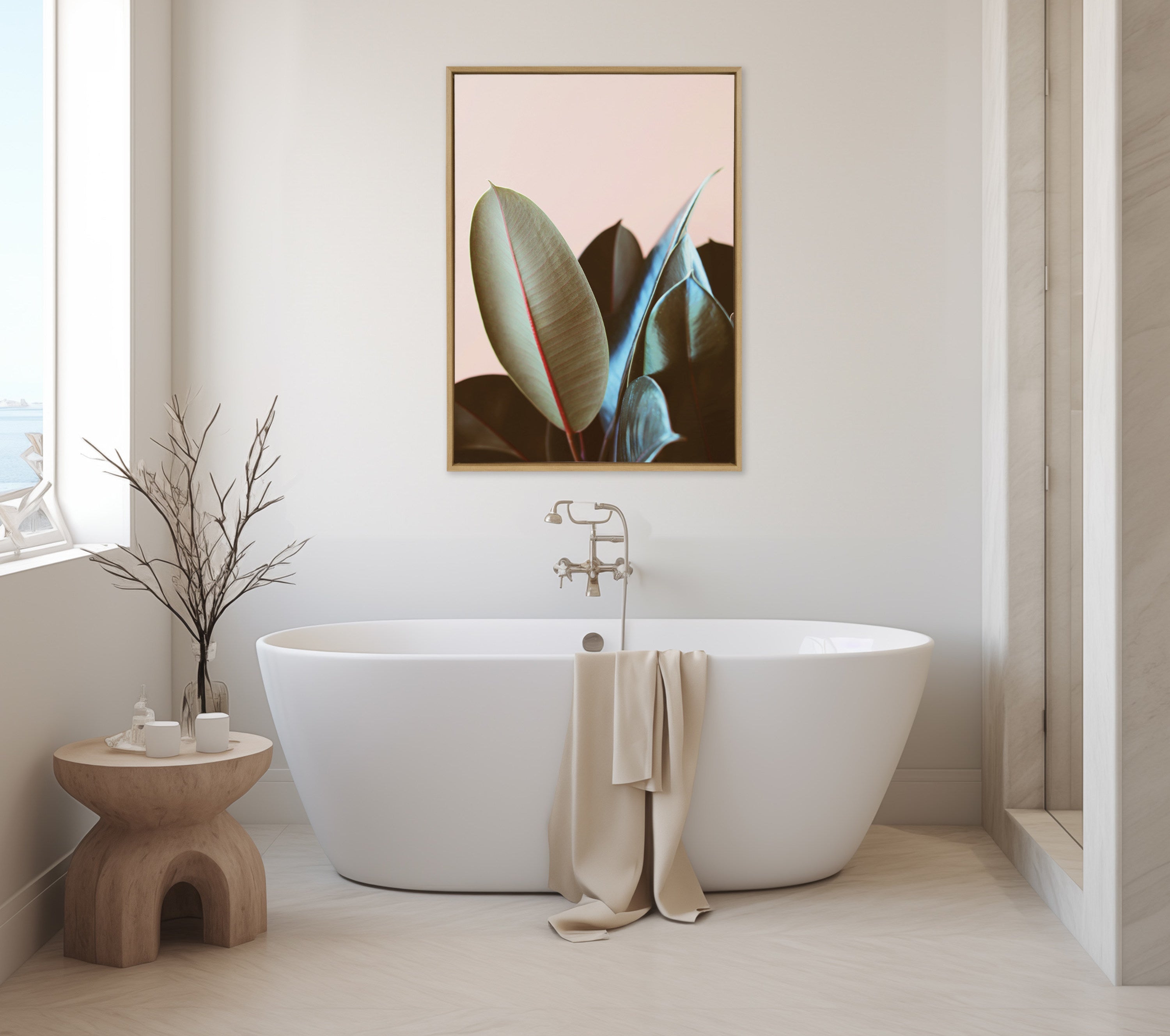 Sylvie Ficus Elastica Framed Canvas by Alicia Bock