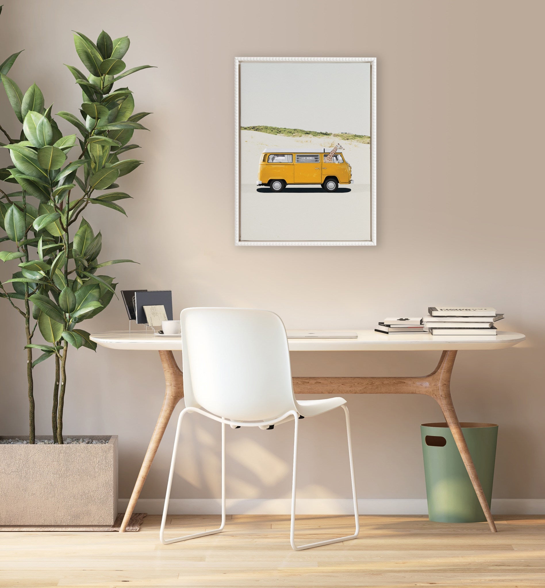 Sylvie Beaded Giraffe Adventure Framed Canvas by July Art Prints