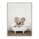 Sylvie Baby Elephant No 6 in Rustic Bath Framed Canvas by kateandlaurel - product image 2 for Resin Society