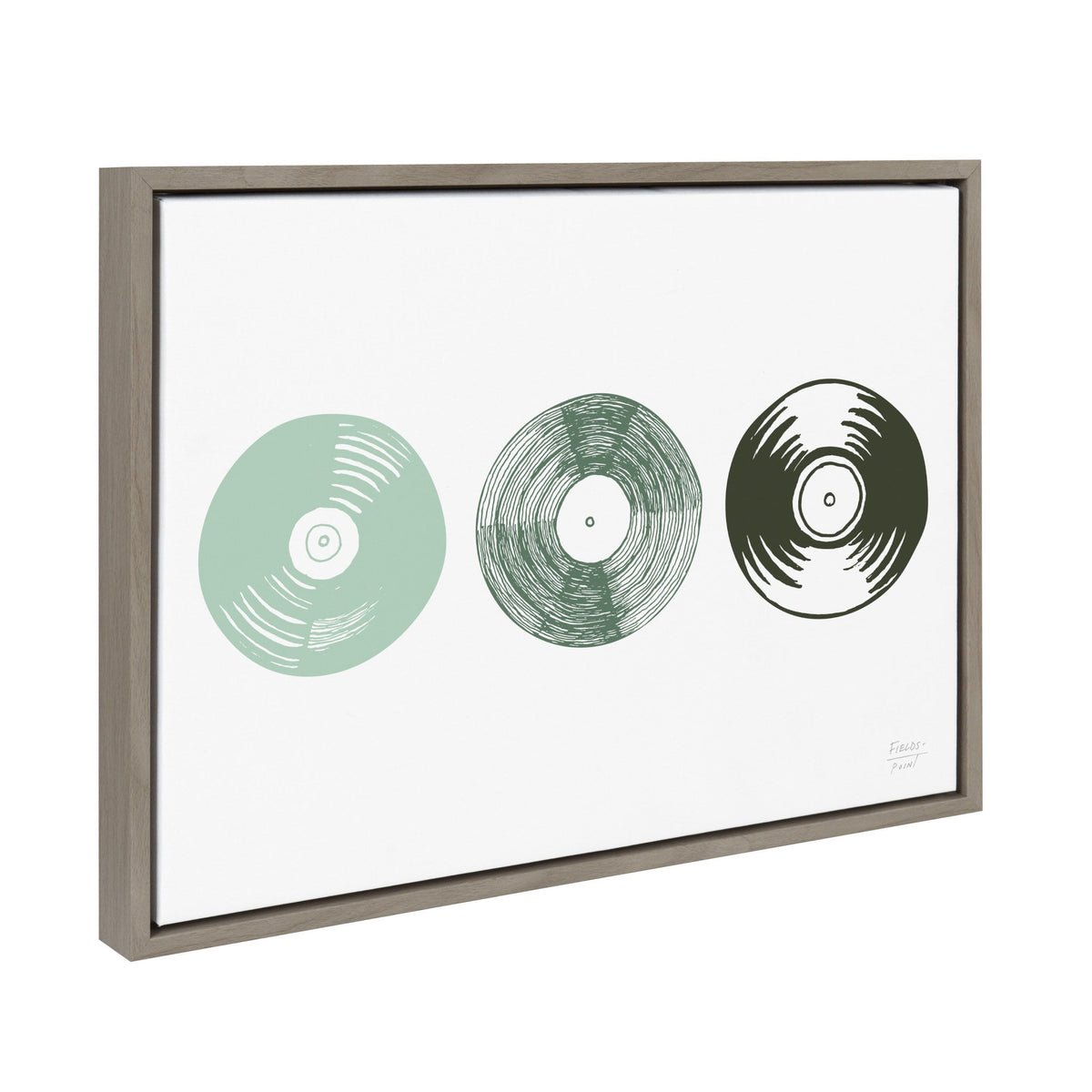 Sylvie Three Records Framed Canvas by kateandlaurel - product image 2 for Resin Society