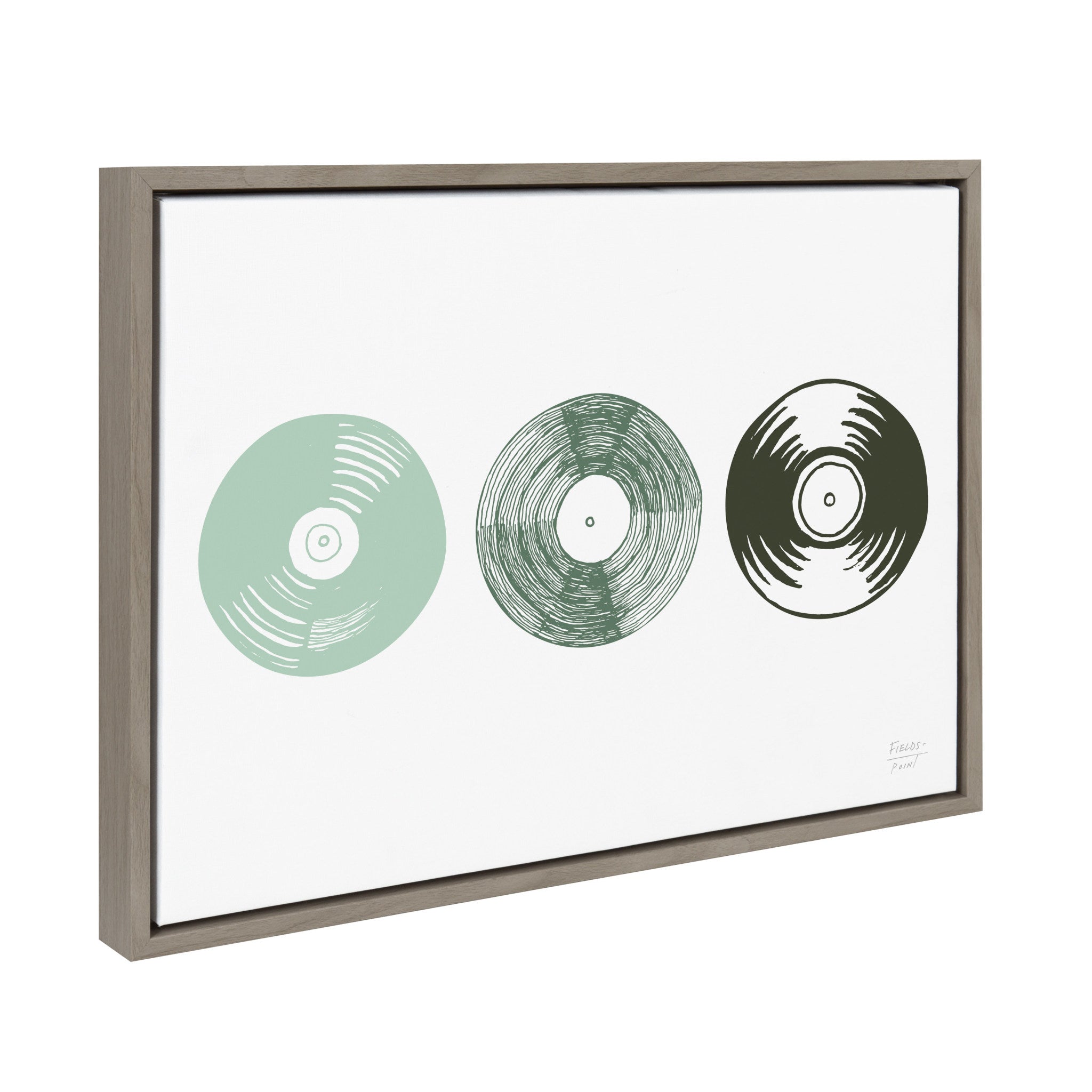 Sylvie Three Records Framed Canvas by kateandlaurel - product image 2 for Resin Society