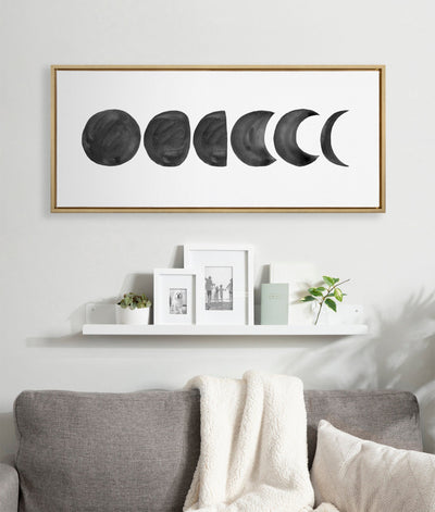 Sylvie Linear Moon Phases BW Framed Canvas by kateandlaurel - product image 6 for Resin Society