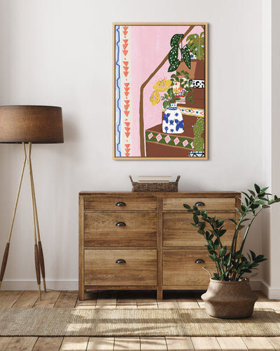 Sylvie Bohemian Stairs Framed Canvas by Alja Horvat by kateandlaurel - product image 7 for Resin Society