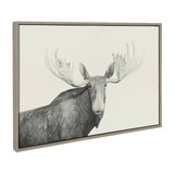 Sylvie Moose 2 crop BW Framed Canvas by kateandlaurel - product image 2 for Resin Society