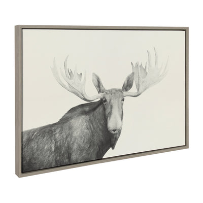 Sylvie Moose 2 crop BW Framed Canvas by kateandlaurel - product image 2 for Resin Society