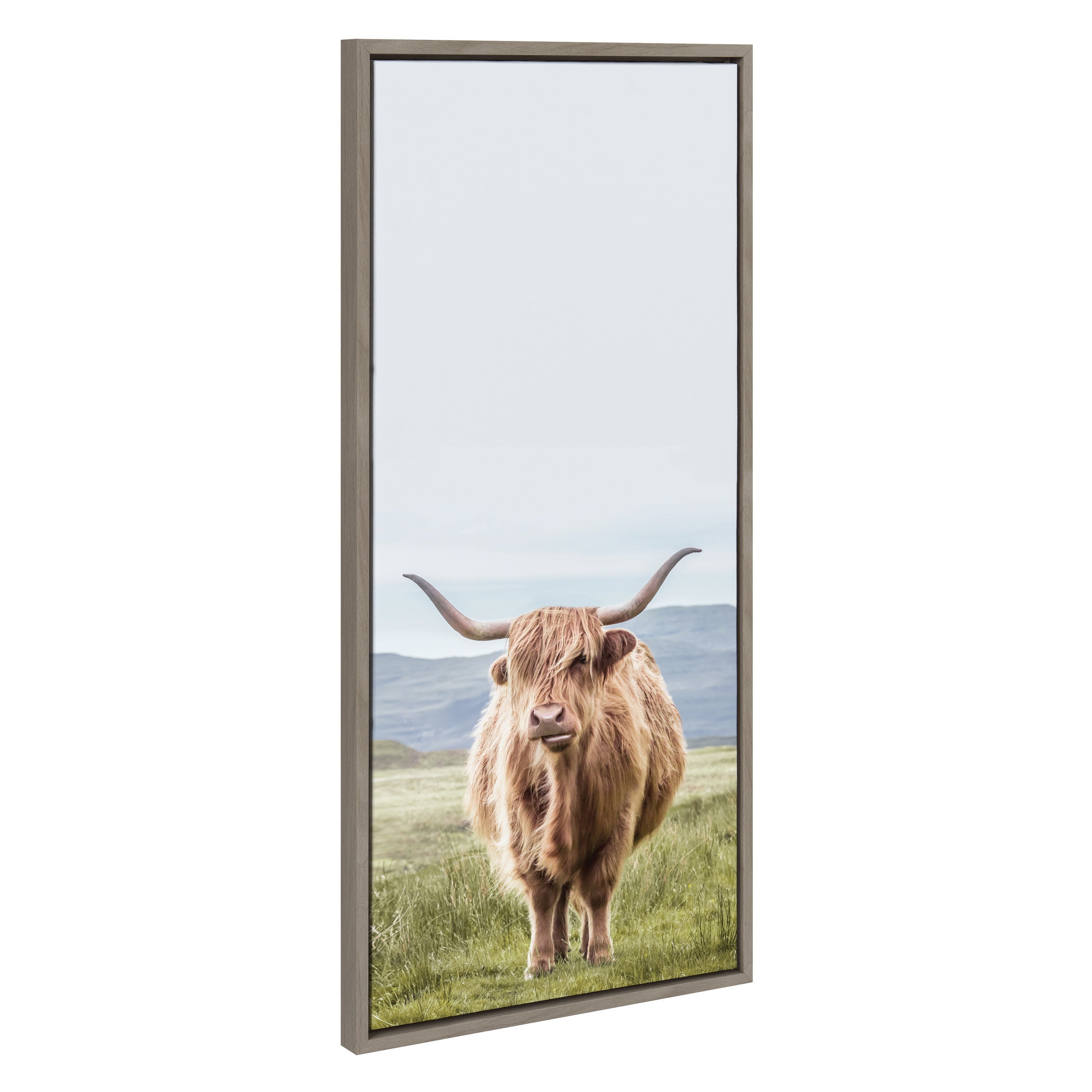 Sylvie Highland Cow Mountain Landscape Framed Canvas by The Creative by kateandlaurel - product image 7 for Resin Society