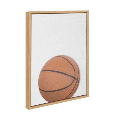 Sylvie Color Basketball Portrait Framed Canvas, Natural 18x24 by kateandlaurel - product image 2 for Resin Society